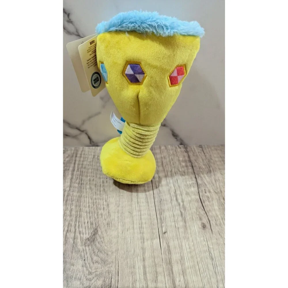 Bark The Howly Grail Plush Dog Toy  size M-L Yellow & Blue‎ Durable Chewable